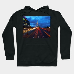 Zakim Bridge Car Trails Boston MA Hoodie